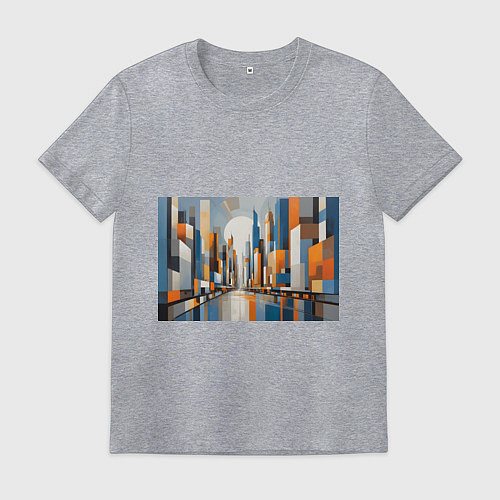 Мужская футболка Архитектура город абстракция / Меланж – фото 1