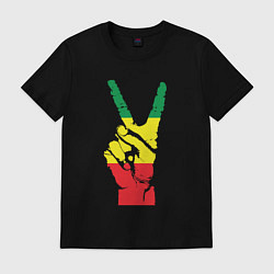 Футболка хлопковая мужская Jamaica peace, цвет: черный