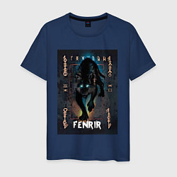 Футболка хлопковая мужская Fenrir black vinyl, цвет: тёмно-синий