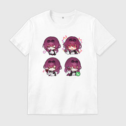 Футболка хлопковая мужская Кафка стикеры, цвет: белый