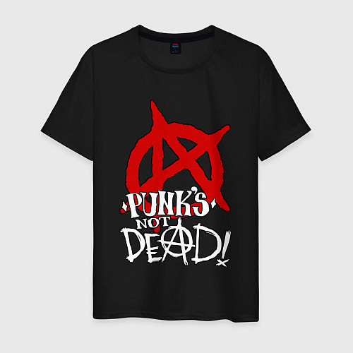 Мужская футболка Punks not dead title / Черный – фото 1