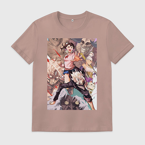 Мужская футболка Дандадан: Кэн Такакура / Пыльно-розовый – фото 1