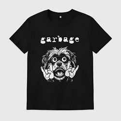 Футболка хлопковая мужская Garbage rock dog, цвет: черный