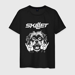 Футболка хлопковая мужская Skillet rock dog, цвет: черный