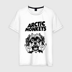 Футболка хлопковая мужская Arctic Monkeys - rock dog, цвет: белый