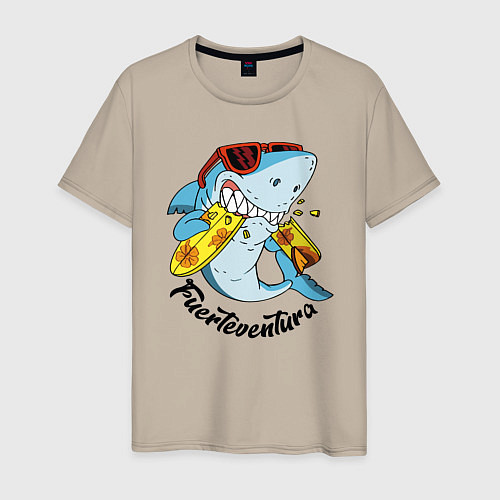 Мужская футболка Fuerteventura summer style - shark / Миндальный – фото 1