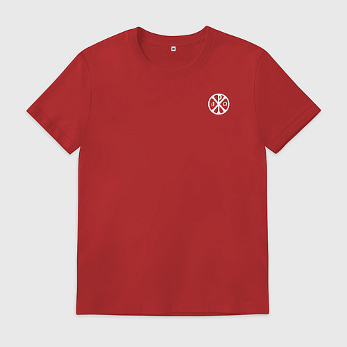 Мужская футболка Мы русские с нами Бог малая хризма белая / Красный – фото 1