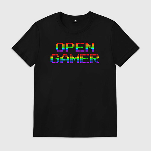Мужская футболка Open gamer logo / Черный – фото 1