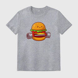 Футболка хлопковая мужская Бургер атлет, цвет: меланж