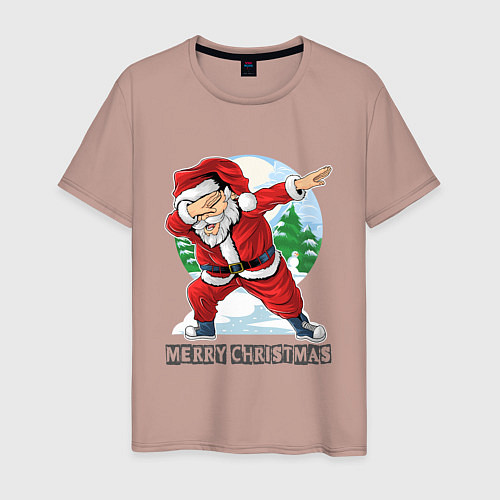 Мужская футболка Dab Santa / Пыльно-розовый – фото 1