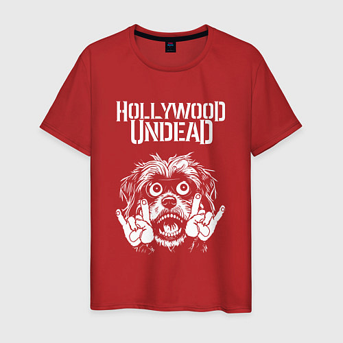 Мужская футболка Hollywood Undead rock dog / Красный – фото 1