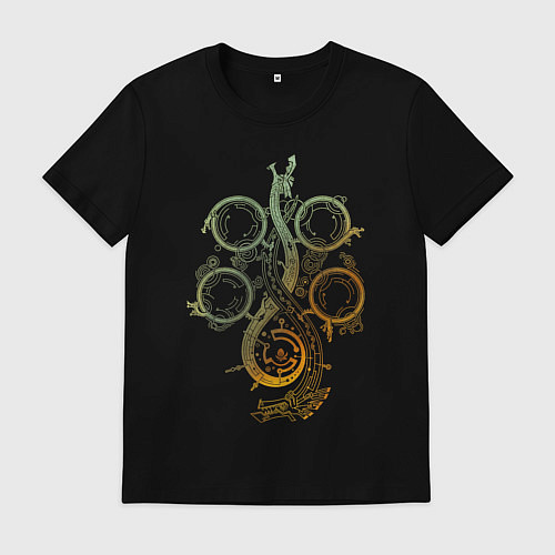 Мужская футболка Monster hunter wilds dragon logo / Черный – фото 1