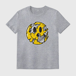 Футболка хлопковая мужская Smile skull, цвет: меланж