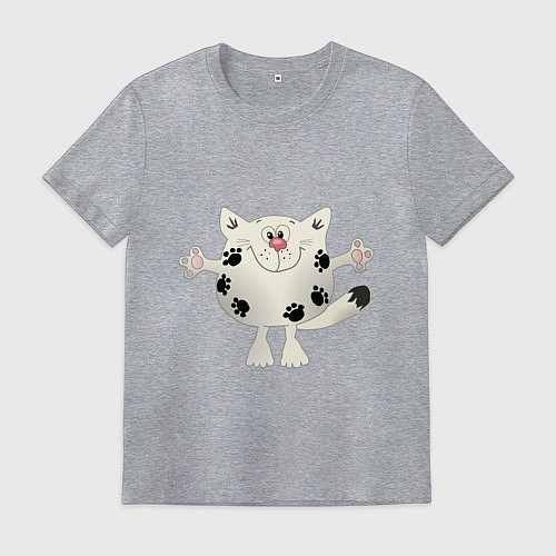 Мужская футболка Кот в лапах / Меланж – фото 1