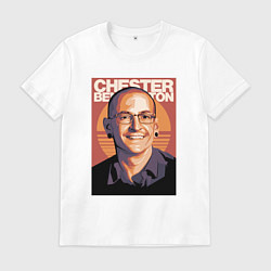 Футболка хлопковая мужская Chester из Linkin park, цвет: белый
