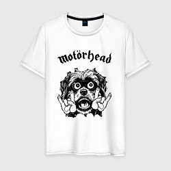 Футболка хлопковая мужская Motorhead - rock dog, цвет: белый