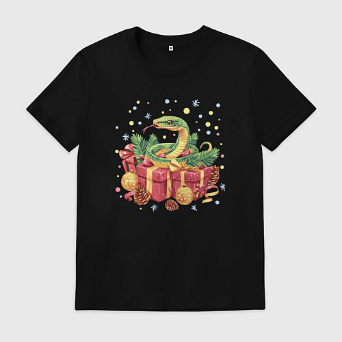Мужская футболка Змея и подарки / Черный – фото 1