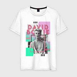 Футболка хлопковая мужская David Bowie singer rock, цвет: белый