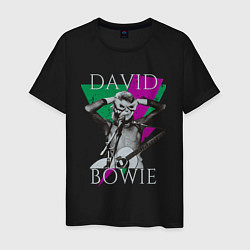 Футболка хлопковая мужская David Bowie hand goggles, цвет: черный