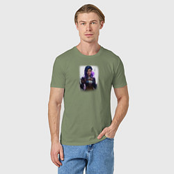 Футболка хлопковая мужская Кейтлин из Аркейн, цвет: авокадо — фото 2