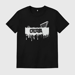 Футболка хлопковая мужская Croatia football, цвет: черный