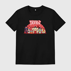 Футболка хлопковая мужская Welcome to Japan, цвет: черный