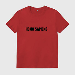 Футболка хлопковая мужская Homo sapiens, цвет: красный
