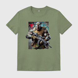 Футболка хлопковая мужская Cool rhino - special forces, цвет: авокадо