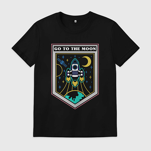 Мужская футболка Отправиться на луну / Черный – фото 1