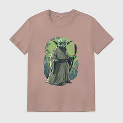 Футболка хлопковая мужская Йода - Звездные войны, цвет: пыльно-розовый
