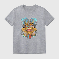 Футболка хлопковая мужская Забавный варяг, цвет: меланж