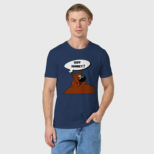 Мужская футболка Медведь хочет мёд / Тёмно-синий – фото 3