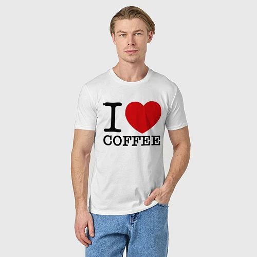 Мужская футболка I love coffee / Белый – фото 3