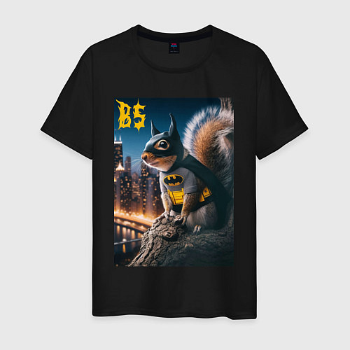 Мужская футболка Bat squirrel - ai art fantasy / Черный – фото 1