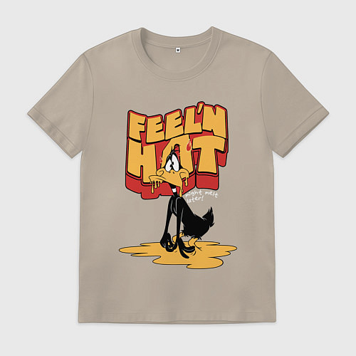 Мужская футболка Даффи Дак тает от жары / Миндальный – фото 1