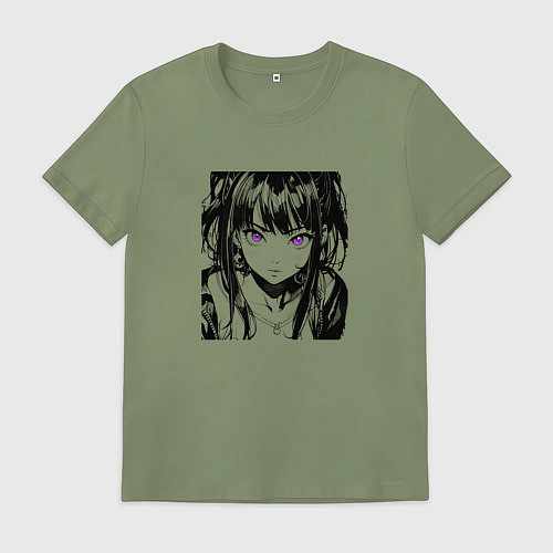 Мужская футболка Девушка с фиалковыми глазами / Авокадо – фото 1