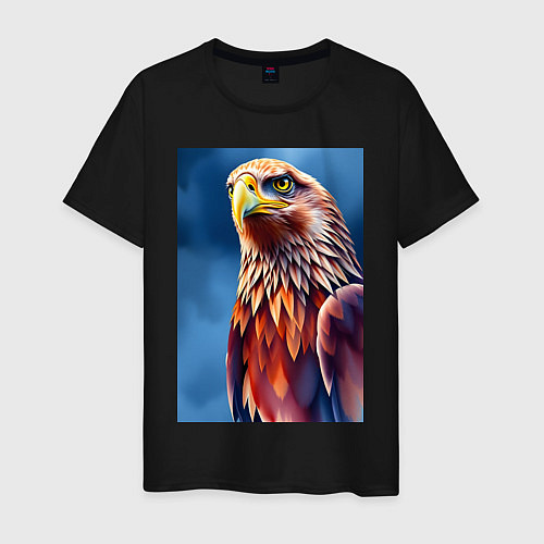 Мужская футболка Орел на синем фоне / Черный – фото 1