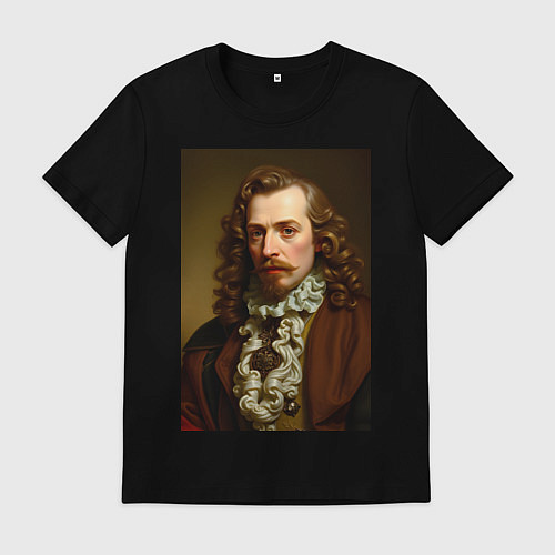 Мужская футболка Старинный портрет / Черный – фото 1