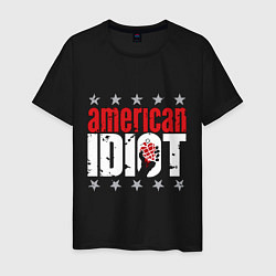 Футболка хлопковая мужская Green Day - american idiot, цвет: черный