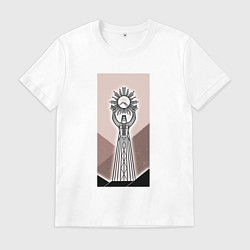 Футболка хлопковая мужская Фатима держит солнце, цвет: белый