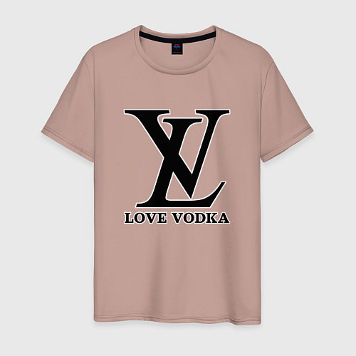 Мужская футболка Love vodka / Пыльно-розовый – фото 1