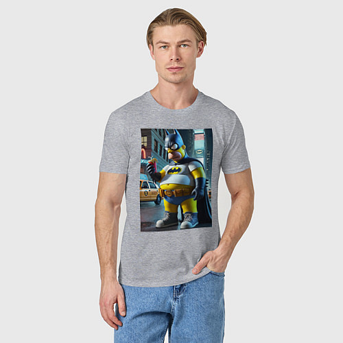 Мужская футболка Бэтсимпсон купил в фастфуде картофель фри / Меланж – фото 3