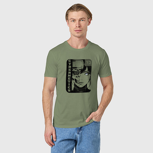 Мужская футболка Техногенная девушка-андроид / Авокадо – фото 3