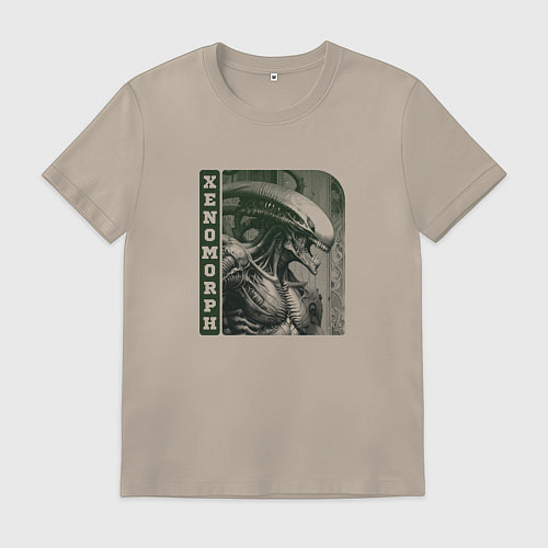 Мужская футболка Гуманоидообразный ксеноморф / Миндальный – фото 1