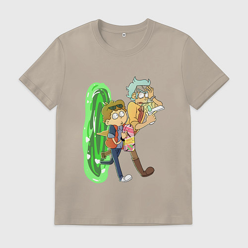 Мужская футболка Рик и морти назад в будущее / Миндальный – фото 1