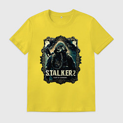Футболка хлопковая мужская Stalker 2 heart of Chornobyl radiations, цвет: желтый