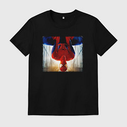 Футболка хлопковая мужская Новый человек паук, цвет: черный