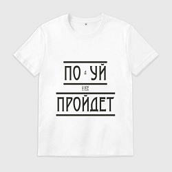 Футболка хлопковая мужская Подуй и все пройдет, цвет: белый