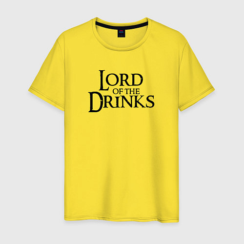 Мужская футболка Lord of the drinks logo / Желтый – фото 1