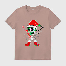 Футболка хлопковая мужская Скелетон нг, цвет: пыльно-розовый